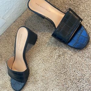 Snake print kitten heels